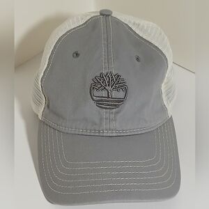Timberland Hat Kids Snapback Gray White Mesh Back  Baseball Cap Embroidered Logo